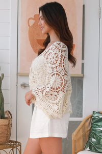 Thumbnail for Vola Crochet Top - Cream