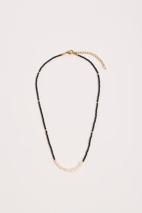 Thumbnail for Bead & Pearl Necklace - Black