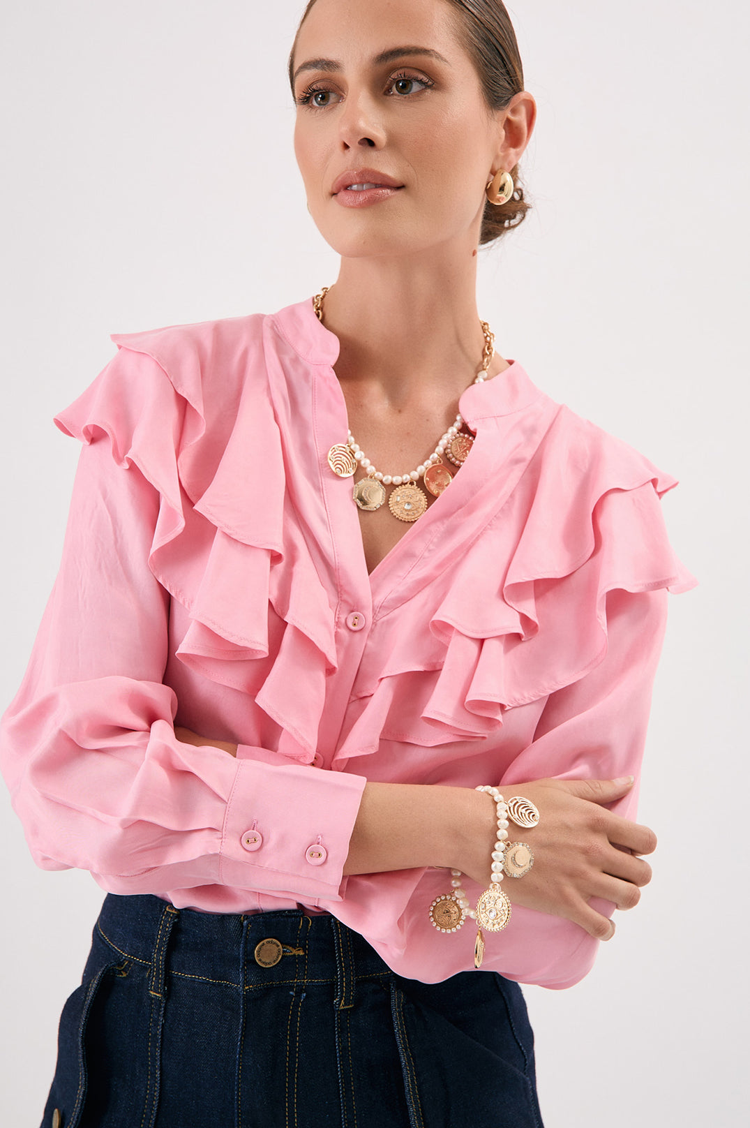 Pearl & Charms Necklace - Gold