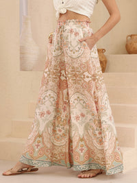 Thumbnail for Eadie Wide Leg Pants - Universe Floral