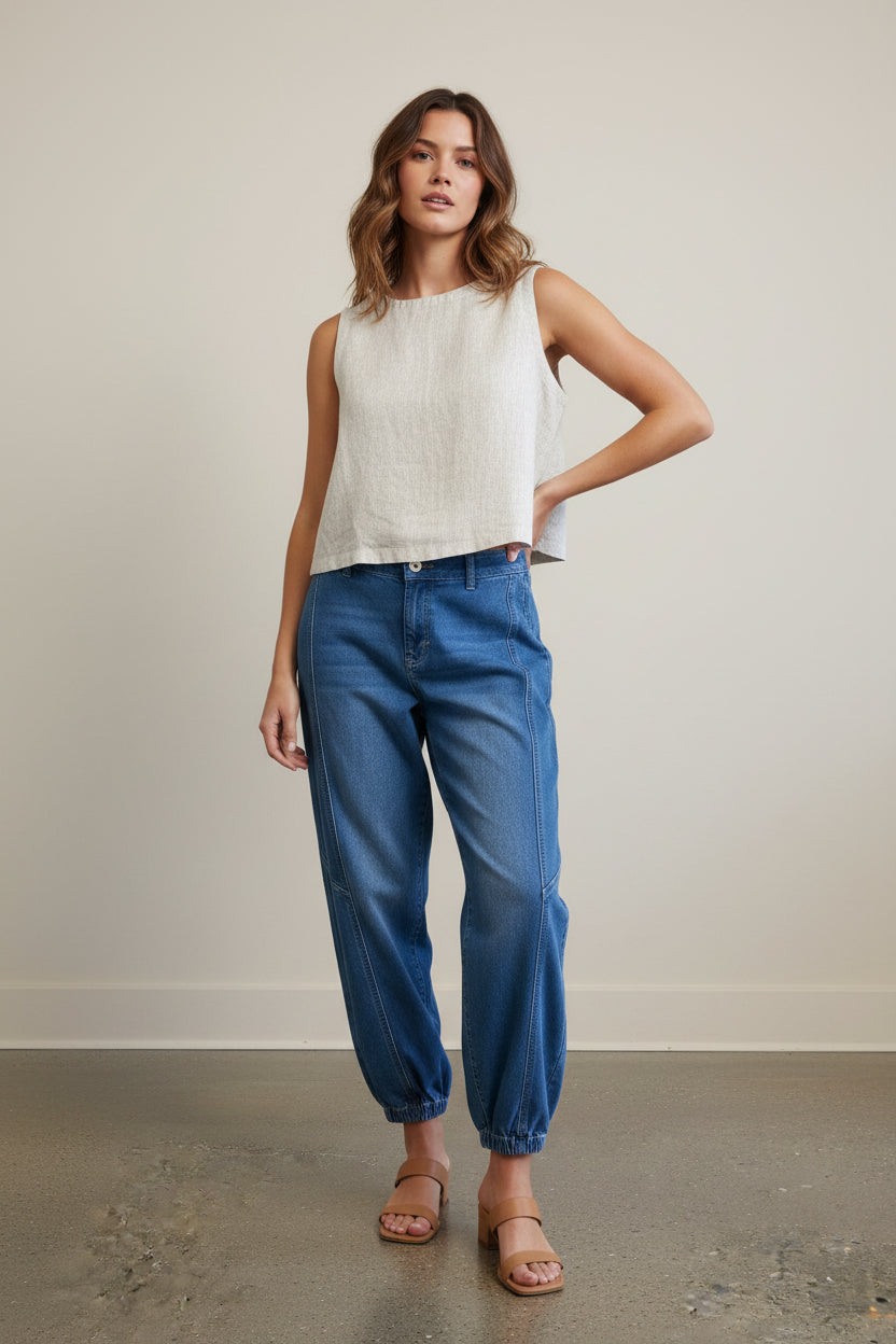 Bennie Linen Top - Biege