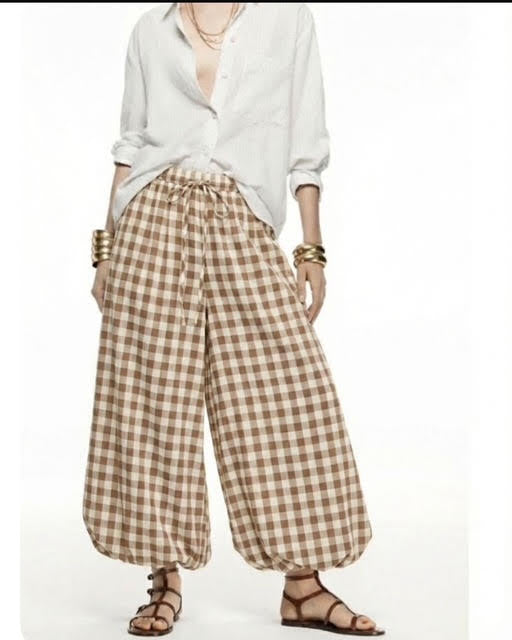 Beau Balloon Pants - Choc Gingham