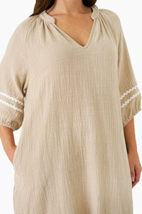 Thumbnail for Pearl Midi Dress - Oatmeal