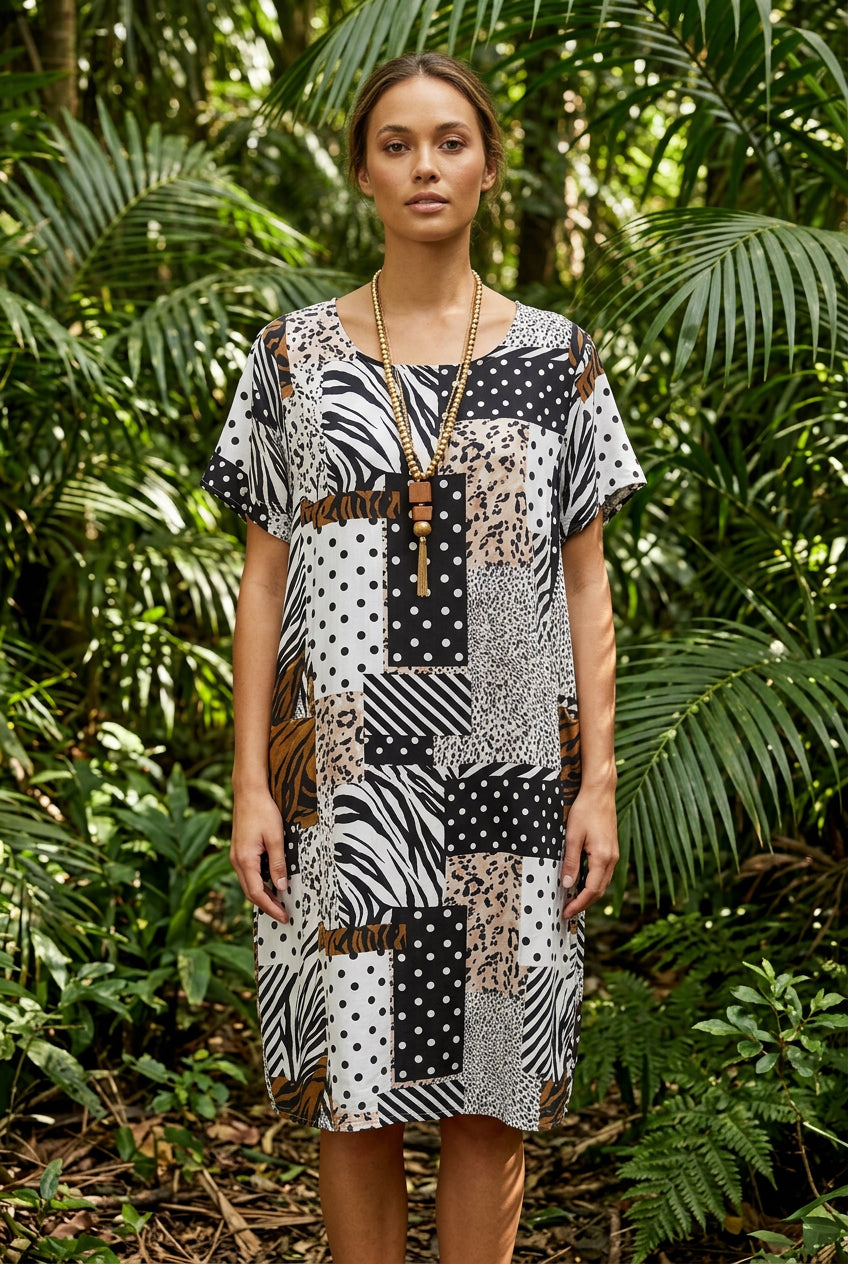 Shirley Dress - Animal Multi Print