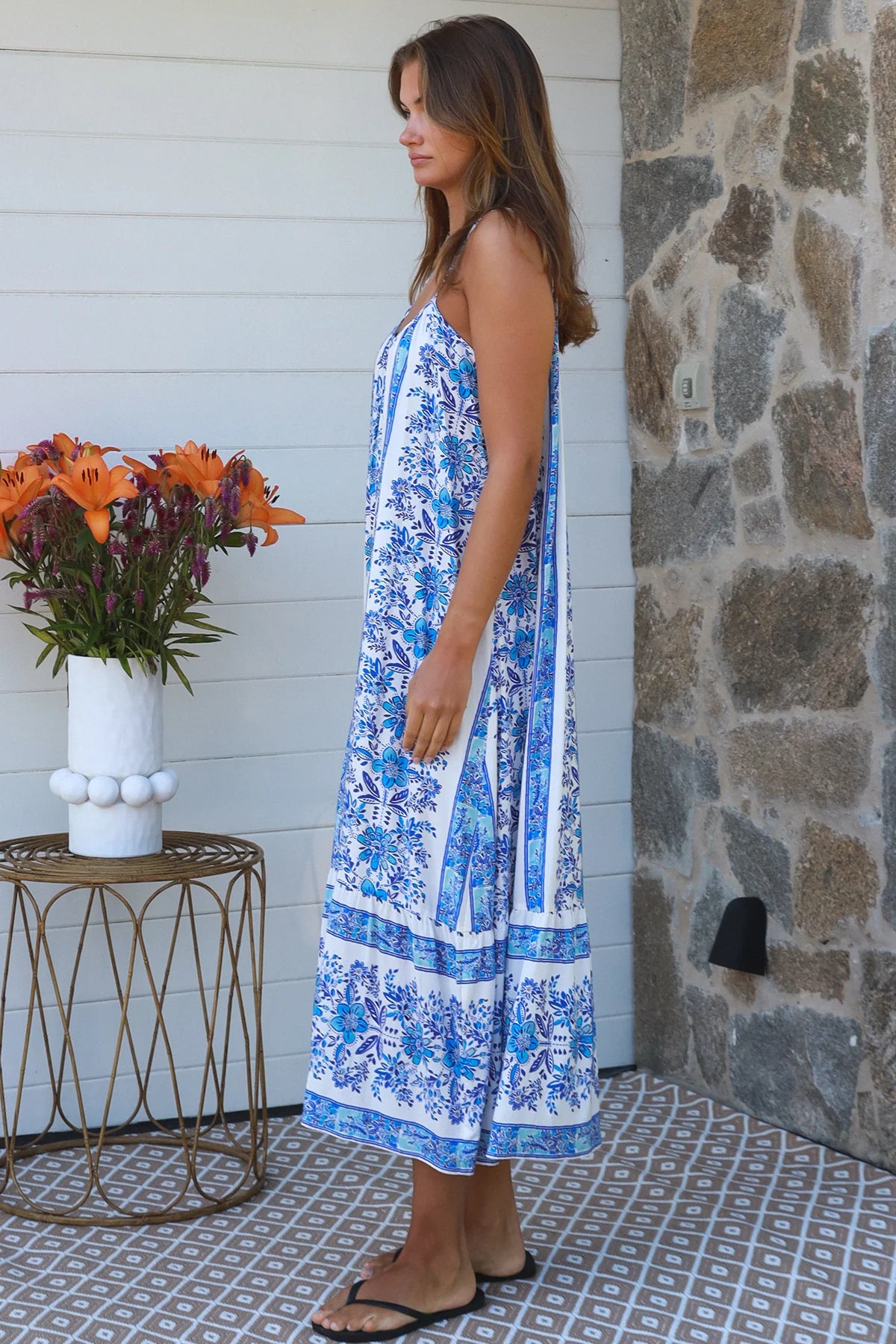 Norah Slip Dress - Blue