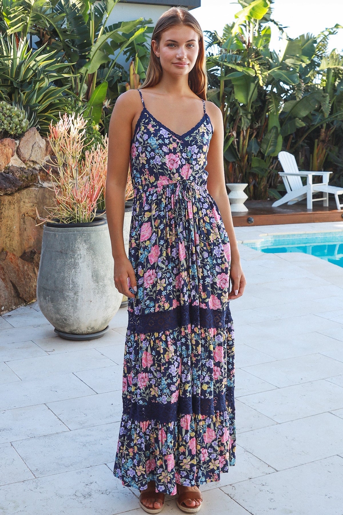 Luna Slip Dress - Navy