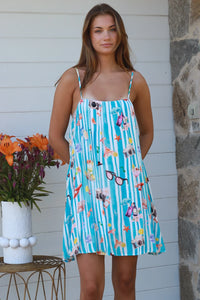 Thumbnail for Sibella Slip Dress -Seaside Print