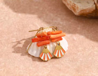 Thumbnail for Coral Shell Earrings - Tangarine