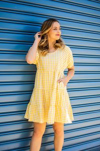 Thumbnail for Mandy Mini Dress - Sunshine Gingham
