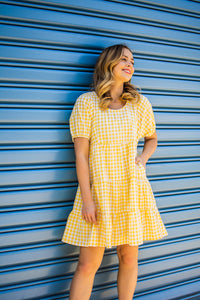 Thumbnail for Mandy Mini Dress - Sunshine Gingham