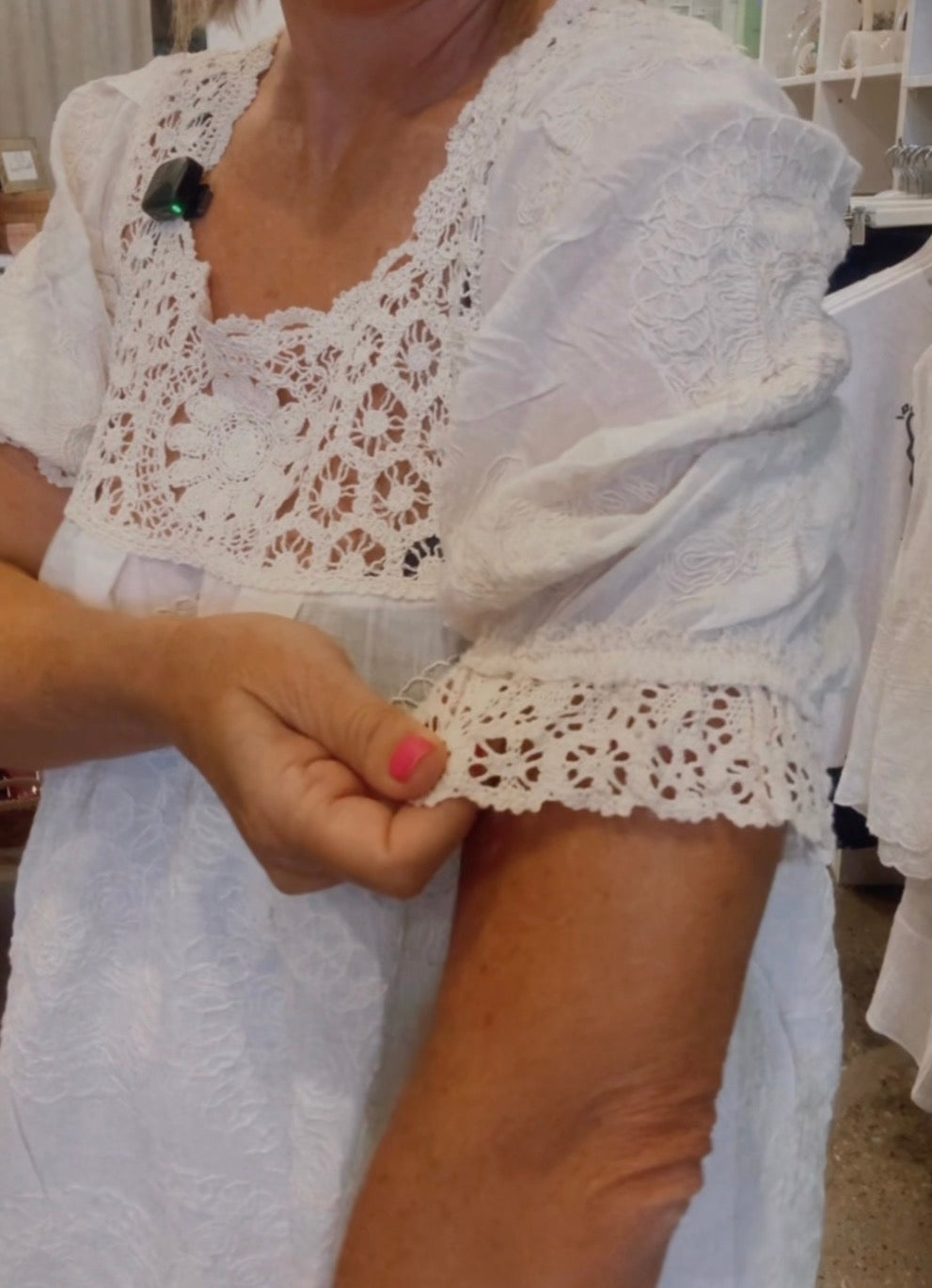 Olivia  Crochet Dress/Top - Cream