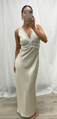 Thumbnail for Fleur Slip Dress - Champaigne