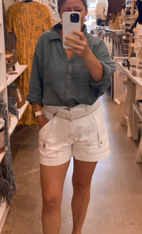 Thumbnail for Innika Denim Shorts - White