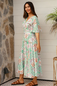 Thumbnail for Bec Dress -Palm Pastel