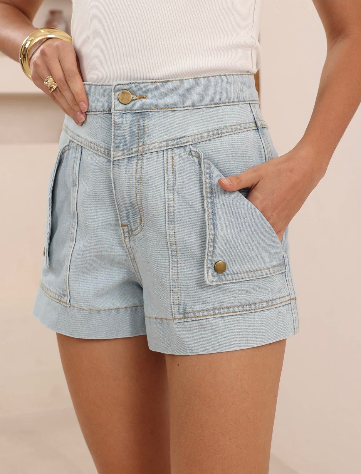 Indi Denim Shorts - Lite Blue
