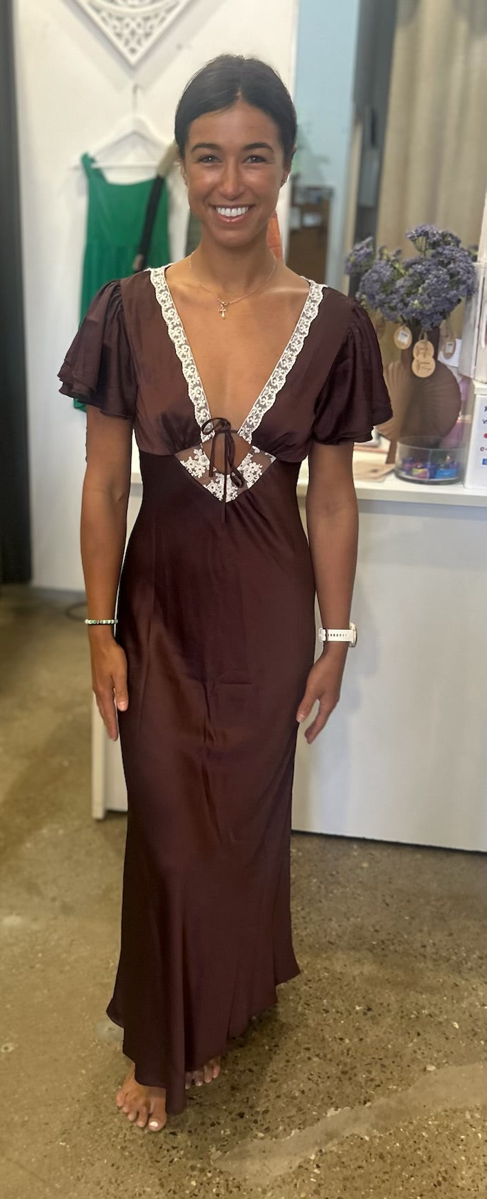 Suzi Slip Dress - Chocolate