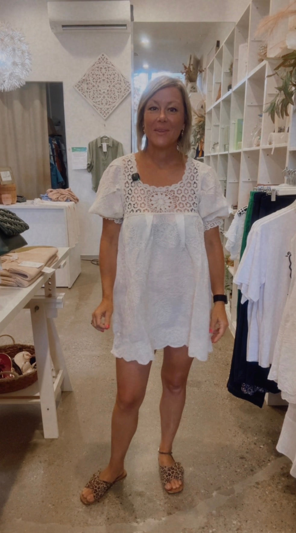 Olivia  Crochet Dress/Top - Cream