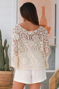Thumbnail for Vola Crochet Top - Cream