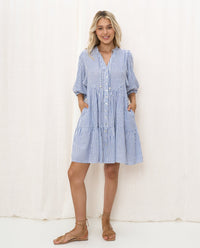 Thumbnail for Gini Mini Dress - Blue Stripe