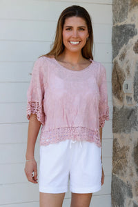 Thumbnail for Ellie Embroidered Top - Musk