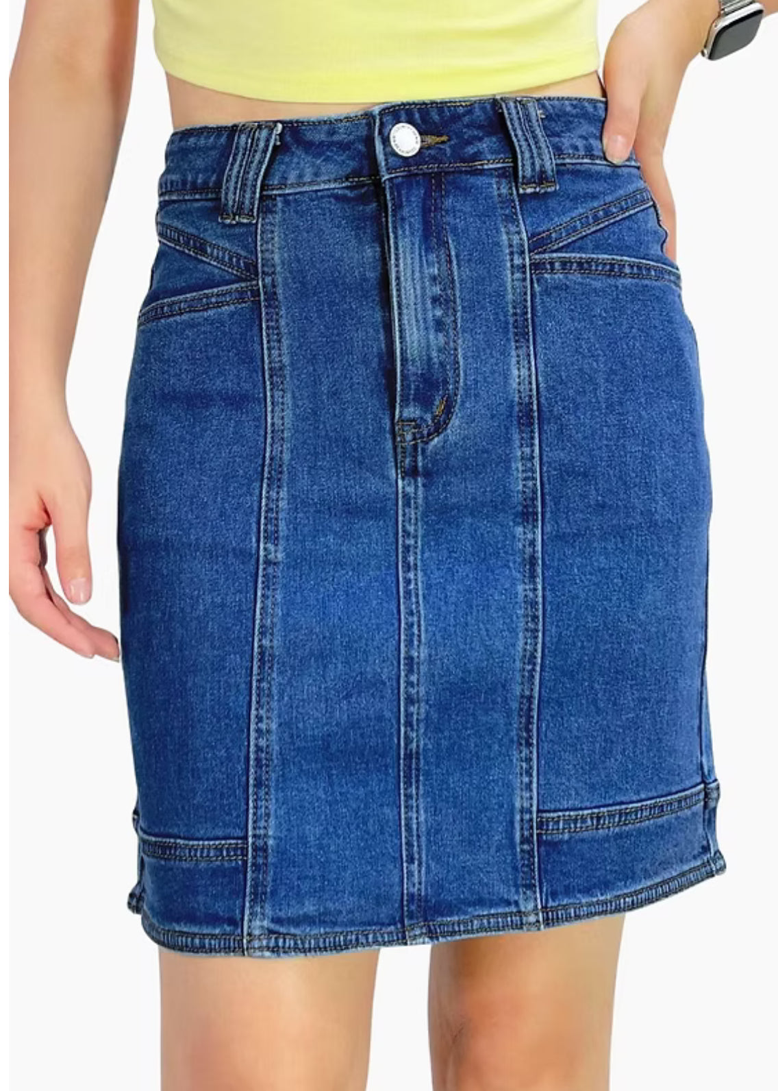 Belle Denim Skirt - Mid Blue