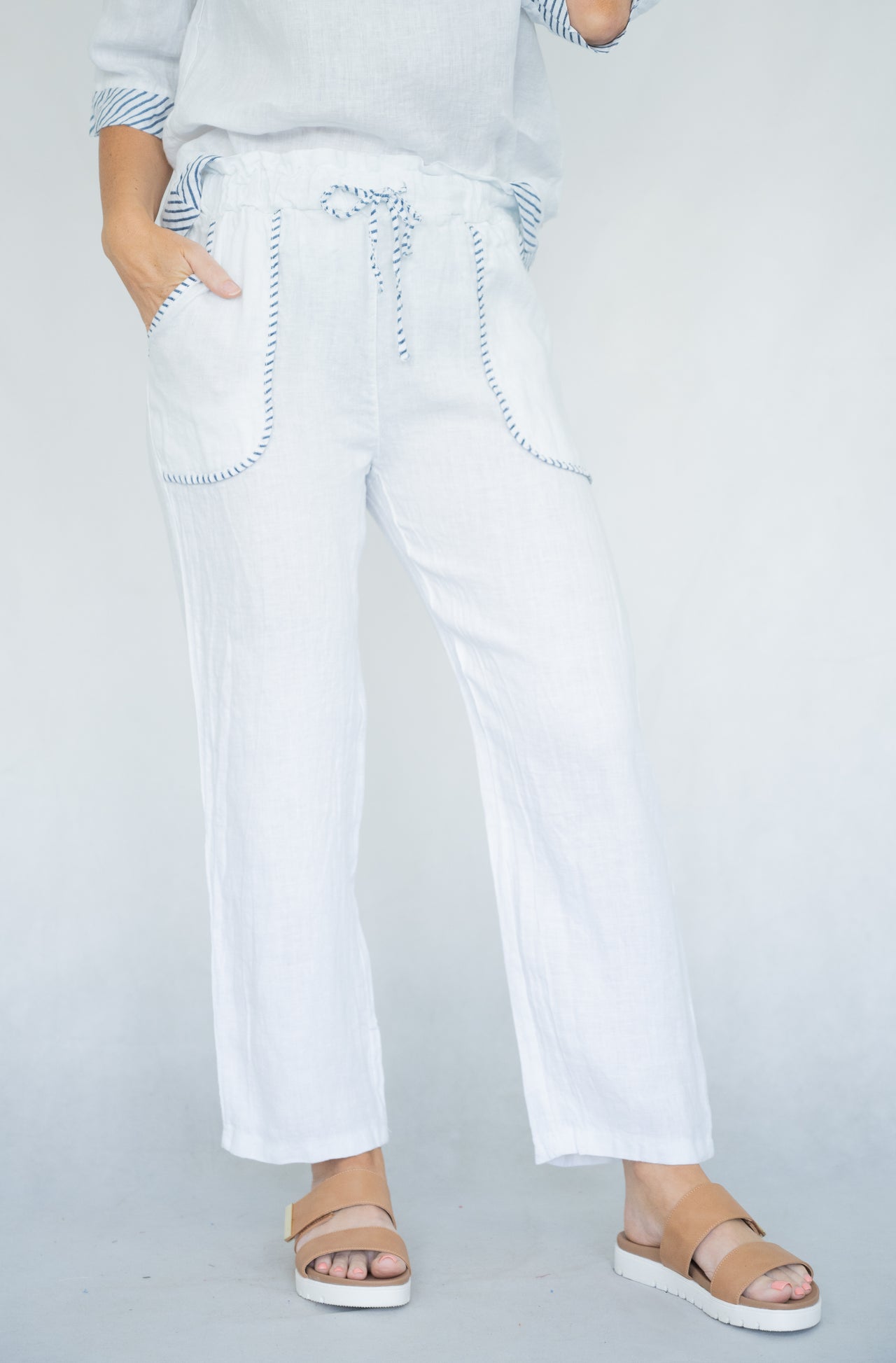 Iggy italian Linen Pant - White