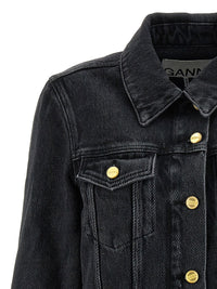 Thumbnail for Ganni Cropped Denim Jacket