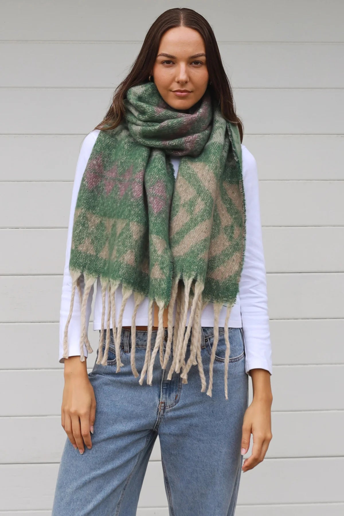 Scarf - Green Geo