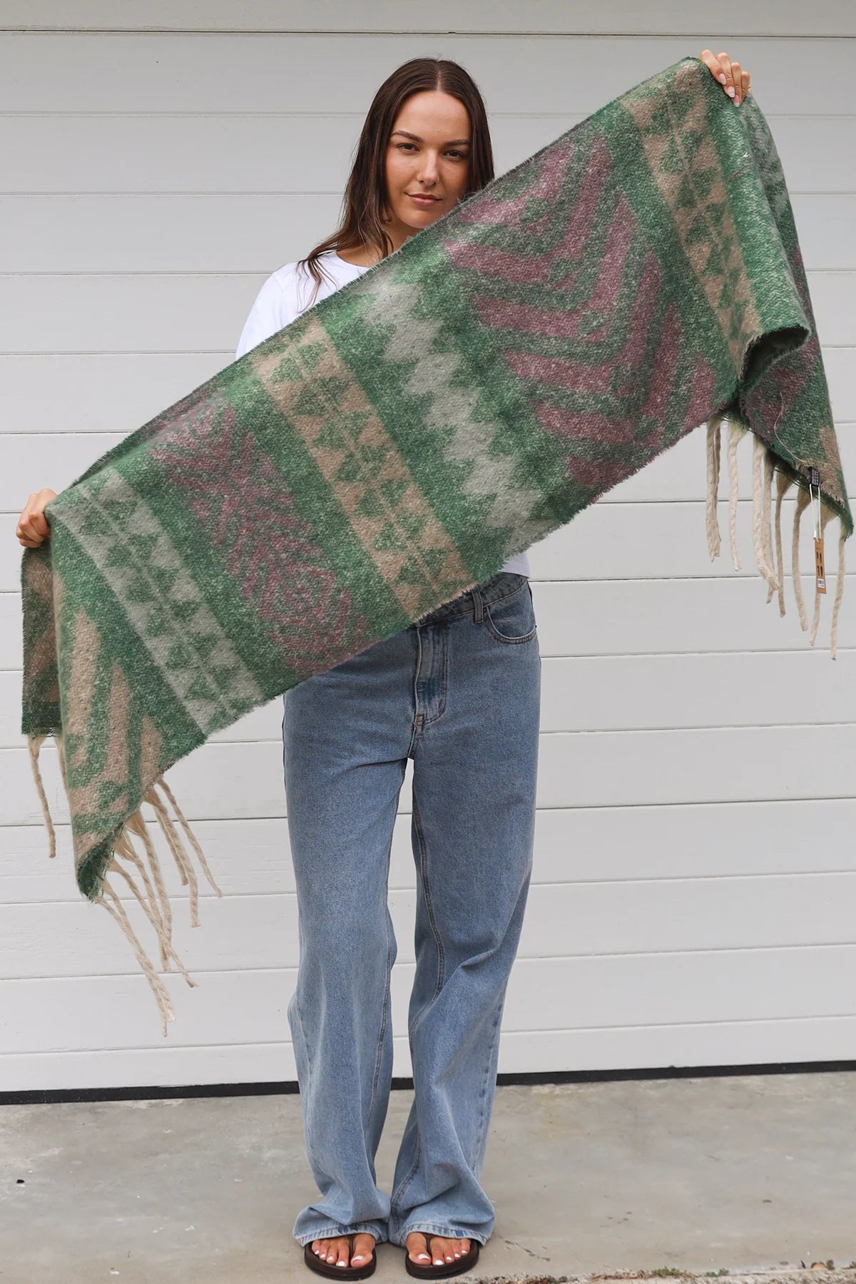 Scarf - Green Geo