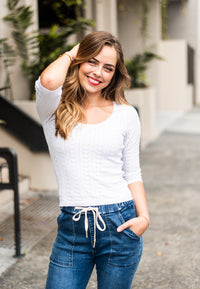 Thumbnail for Jenny Knit Top - White