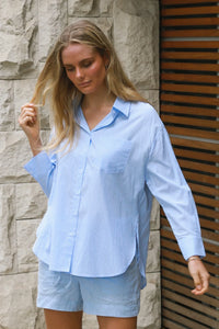 Thumbnail for Lola Shirt - Blue Stripe