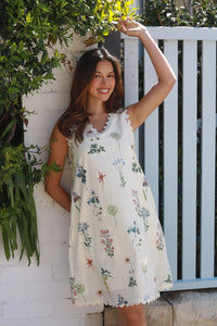 Thumbnail for Reese Mini Dress - Cream Flora