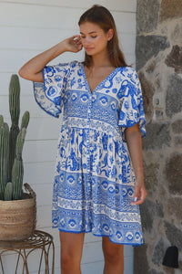 Thumbnail for Janita Shirt Dress - Ocean