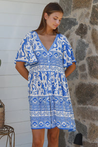 Thumbnail for Janita Shirt Dress - Ocean