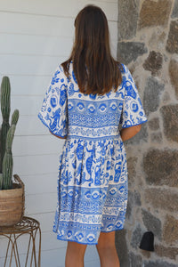 Thumbnail for Janita Shirt Dress - Ocean