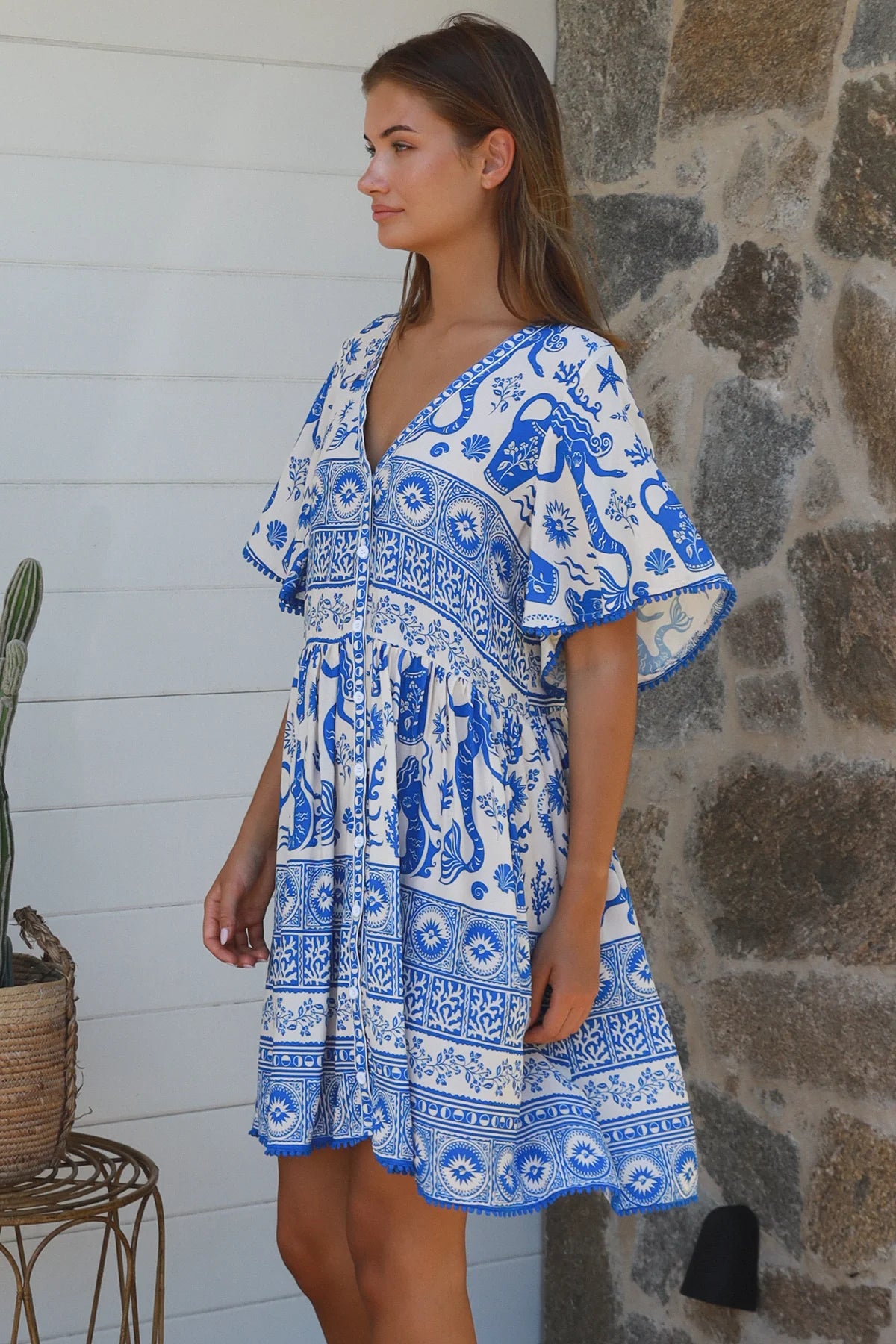 Janita Shirt Dress - Ocean