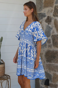 Thumbnail for Janita Shirt Dress - Ocean