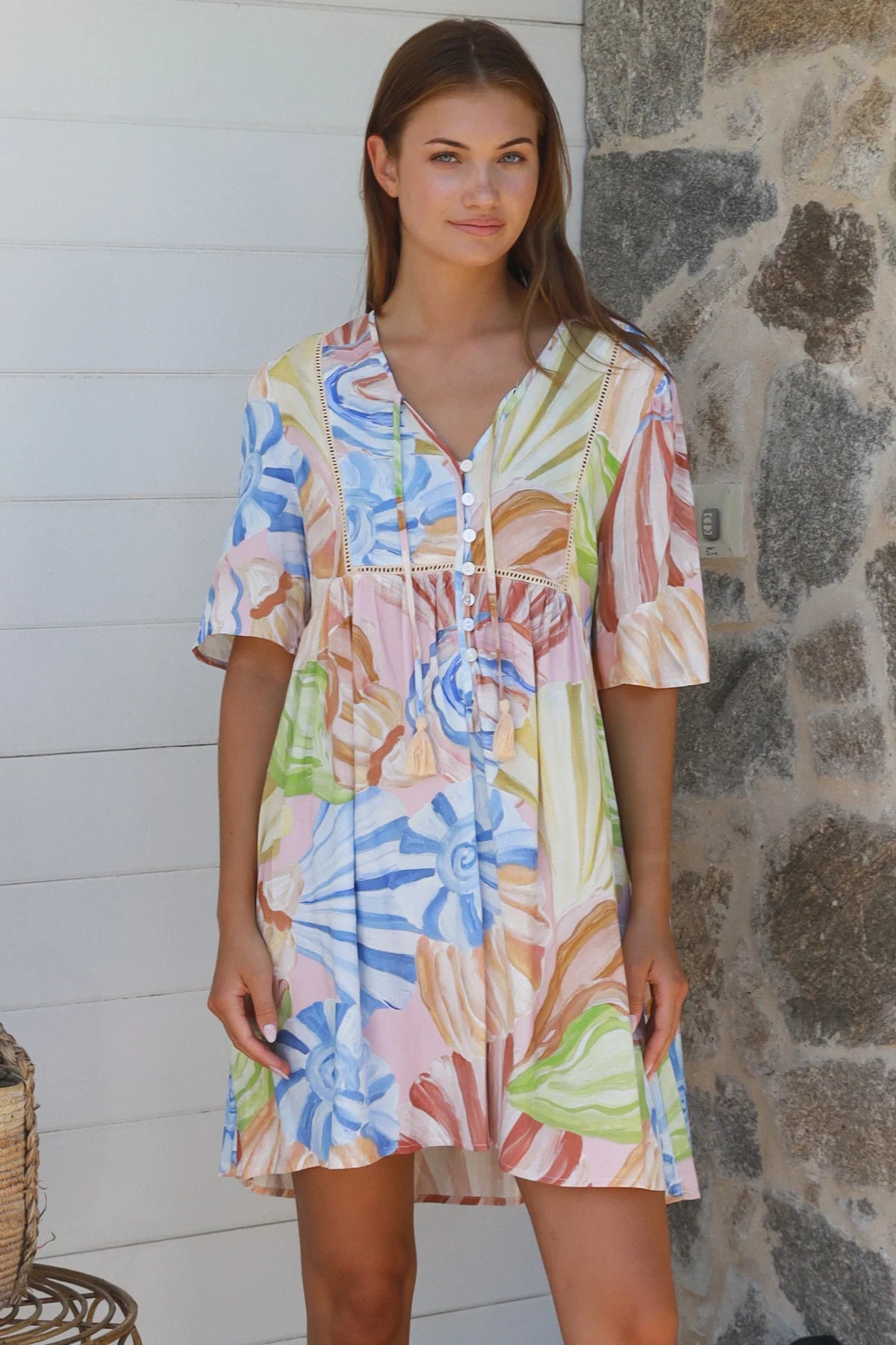 Belle Mini Dress - Pastel Print