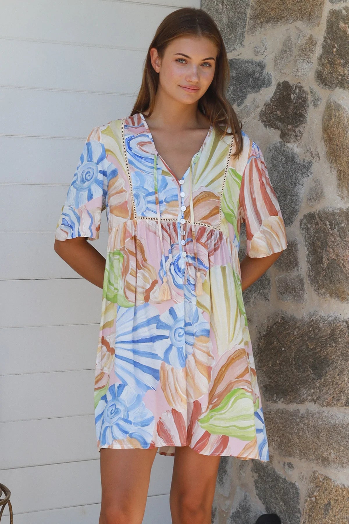 Belle Mini Dress - Pastel Print