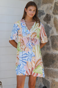 Thumbnail for Belle Mini Dress - Pastel Print