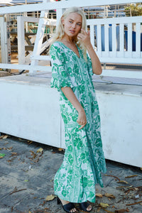 Thumbnail for Jemma Maxi  Dress - Green Print