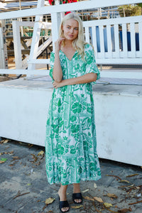 Thumbnail for Jemma Maxi  Dress - Green Print