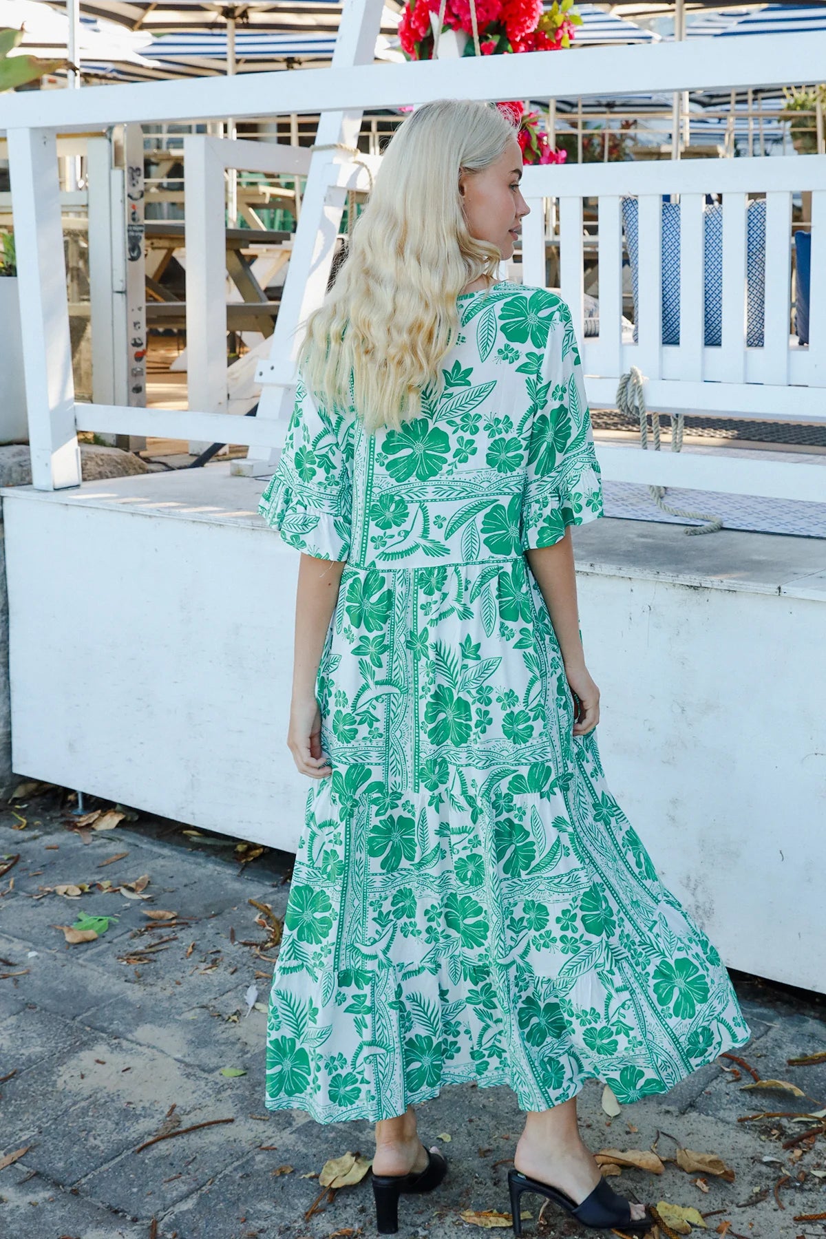 Jemma Maxi  Dress - Green Print