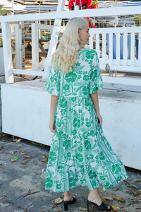 Thumbnail for Jemma Maxi  Dress - Green Print