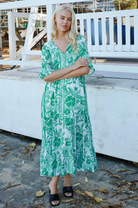 Thumbnail for Jemma Maxi  Dress - Green Print