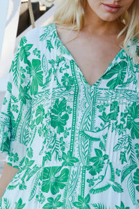 Thumbnail for Jemma Maxi  Dress - Green Print
