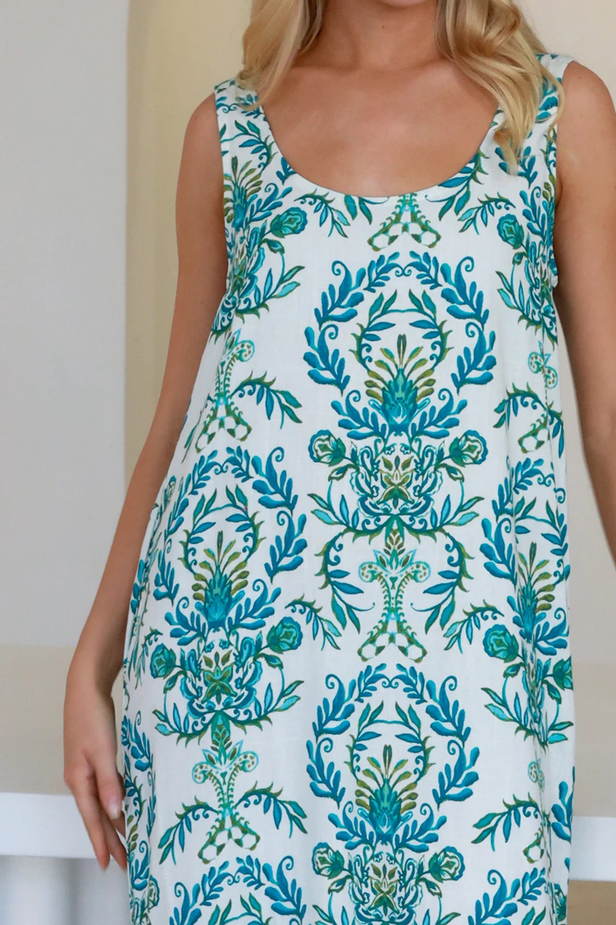 Kira Maxi Slip Dress - Turquoise