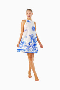Thumbnail for Shelley Shift Dress - Mediterranean Print