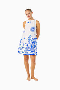 Thumbnail for Shelley Shift Dress - Mediterranean Print