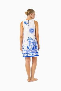 Thumbnail for Shelley Shift Dress - Mediterranean Print